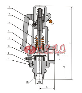 弹簧全启式安全阀结构图