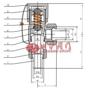 微启式安全阀 结构图