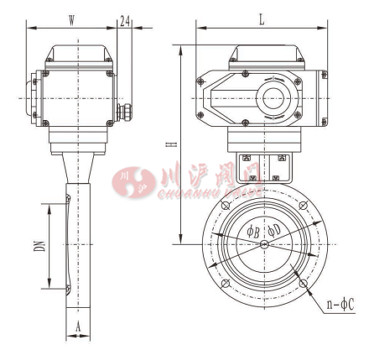 电动真空蝶阀结构图