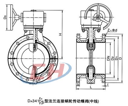 衬氟法兰蝶阀结构图