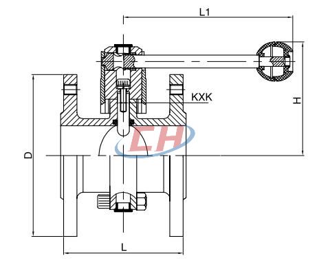 卫生级法兰蝶阀结构图