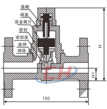 可调双金属片疏水阀结构图