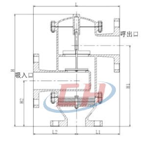 带双接管阻火呼吸阀结构图