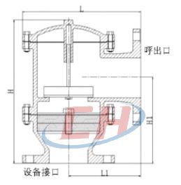 带接管阻火单呼阀结构图