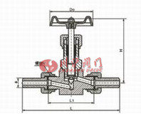 J23W外螺纹针型阀结构图