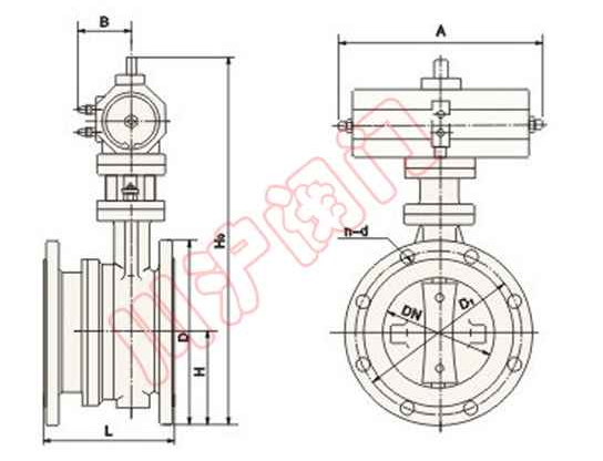 气动伸缩蝶阀 结构图