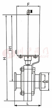 气动卫生级蝶阀结构图