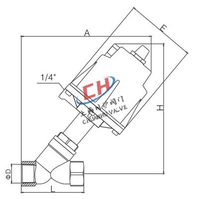 P4盖米款螺纹角座阀结构图