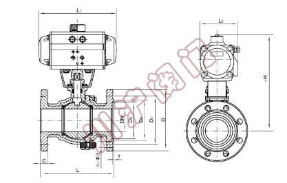 气动调节球阀结构图