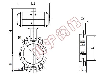 气动调节蝶阀 结构图